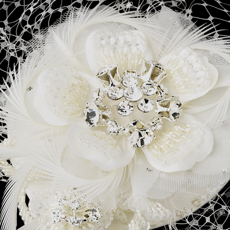 Bridal Hat and Birdcage Veil Clip