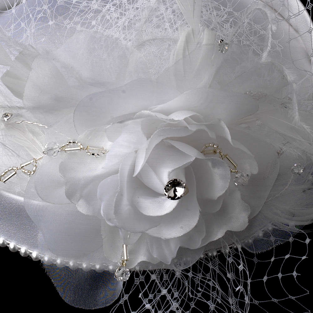 Bridal Hat and Birdcage Veil Clip
