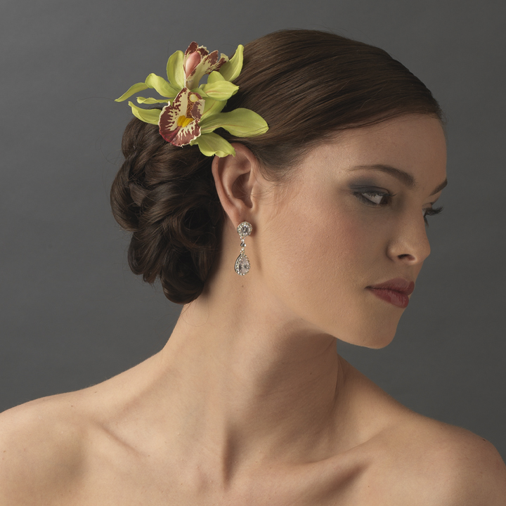 Orchid Floral Hair Clip & Pin - Elegant Bridal Hair Accessories