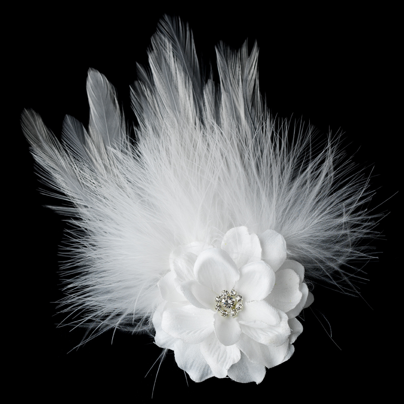 thumbnail image 2 of Lafairy Feather Fascinator Hair Clip – Z132 Floral Pinflower Brooch For Weddings & Parties 2 of 3