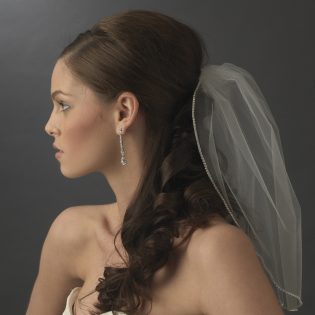 Rhinestone Edge Lace Bridal Veil