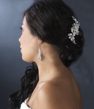 Silver Pearl & Flower Bridal Comb
