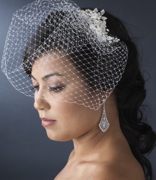 Silver Pearl & Flower Bridal Comb