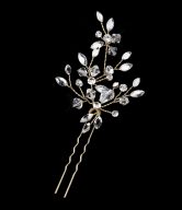 Austrian Crystal Leaf Wedding Hair Pin