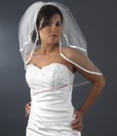 Elegant Elbow Length Satin Edge Veil
