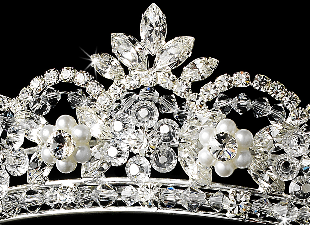 Luxury diadem Wedding headpiece Pearl headband White Bridal tiara Wedding royal tiara for bride Bridal crown Wedding crown pearl crystal