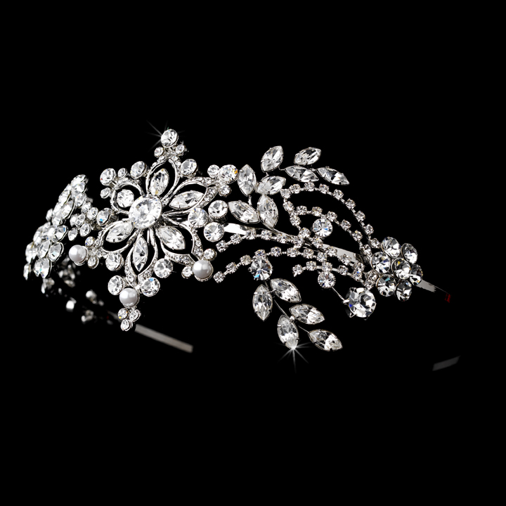 Silver White Pearl Headband