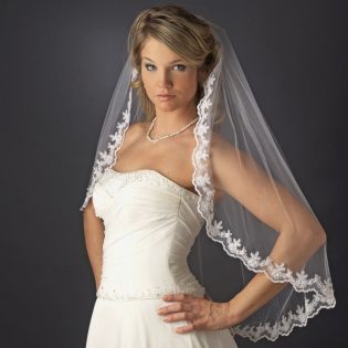 Embroidered Lace Wedding Veil