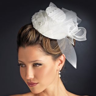 Sophisticated Floral Bridal Headpiece Top Hat