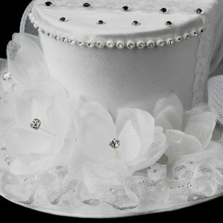 Sophisticated Floral Bridal Headpiece Top Hat