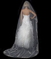Stunning Cathedral Floral Embroidery Veil