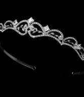 Vintage Princess-Cut Rhinestone Wedding Tiara
