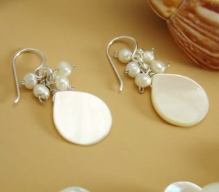 Pearl Cabochon Earrings